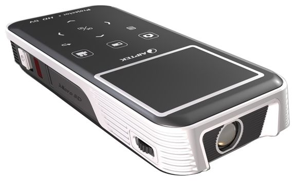 Проектор Aiptek PocketCinema Z20 Карманный проектор; LED, 640x480, 4:3, 19-206 cm, 5Mp camera, 720p Video, 2Gb, 190g