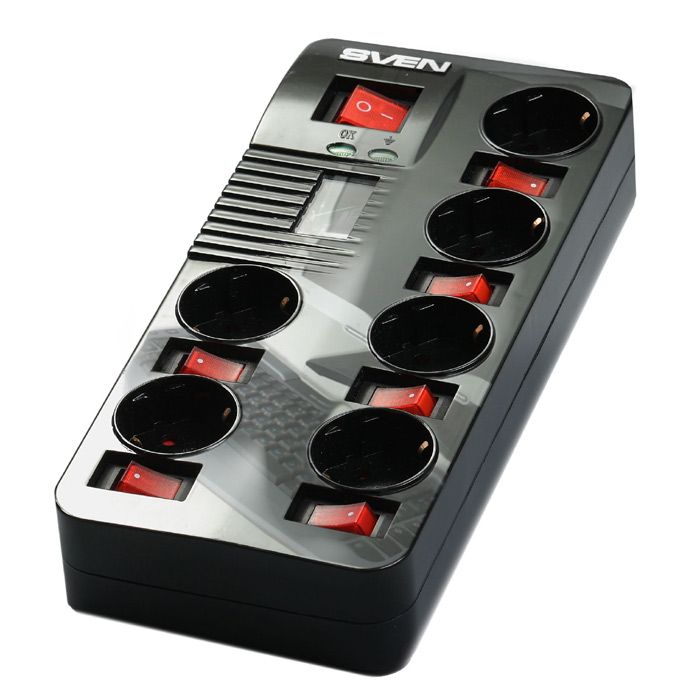 Фильтр SVEN Fort Pro 1,8 м black (6 розеток)