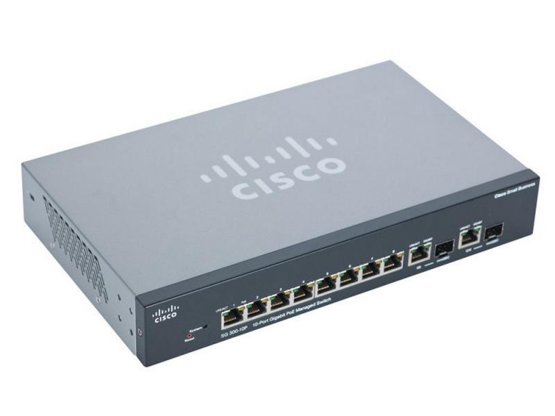 Маршрутизатор Cisco SG300-10P, L3, Управляемый, 8000 записей, 10/100/1000 Mbps, 20 Гбит/с, SNMP 1/2c/3, RMON, HTTP/HTTPS, TFTP, DHCP, SSH, RADIUS, BOOTP, SNTP (SRW2008P-K9-EU)
