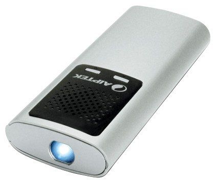 Проектор Aiptek PocketCinema T30 Карманный проектор; LED, 640x360, 4:3, 21-200cm, 137g серебро